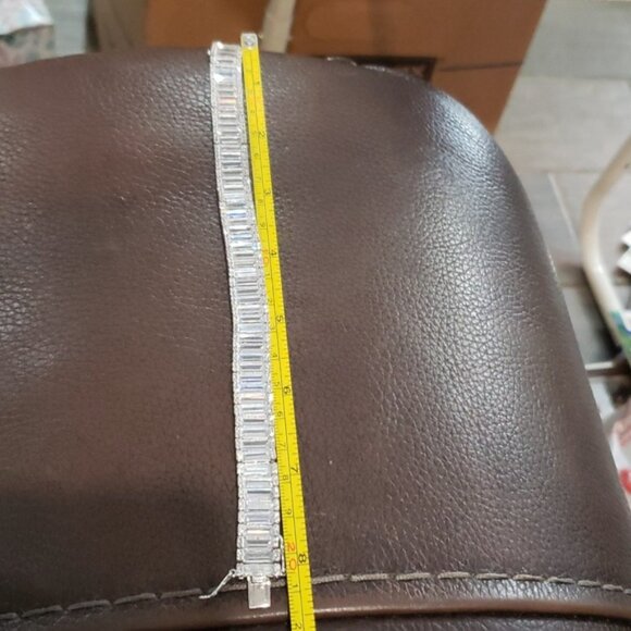 Sears Sterling Silver White Diamond Simulant 47ctw Baguette and Round Diamond - Picture 10 of 11